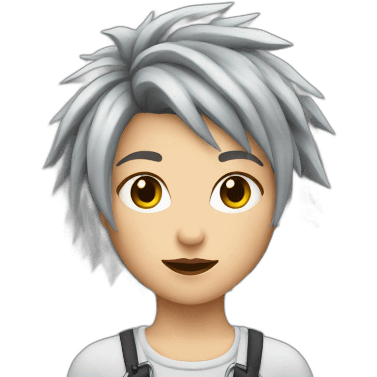 Gray hair punk girl emoji