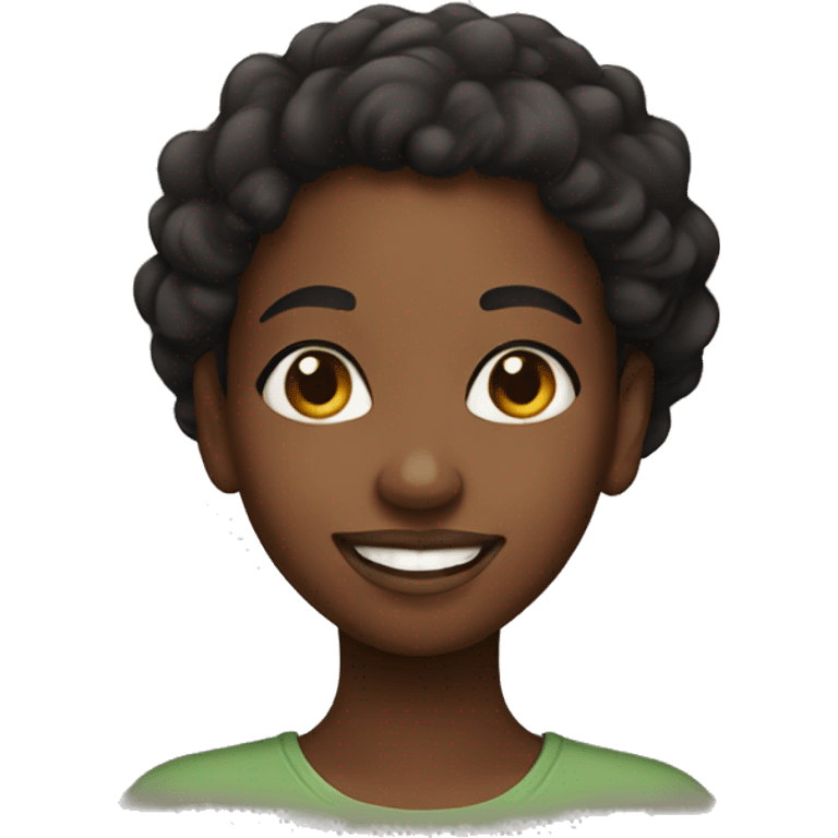 A black girl with dimples emoji