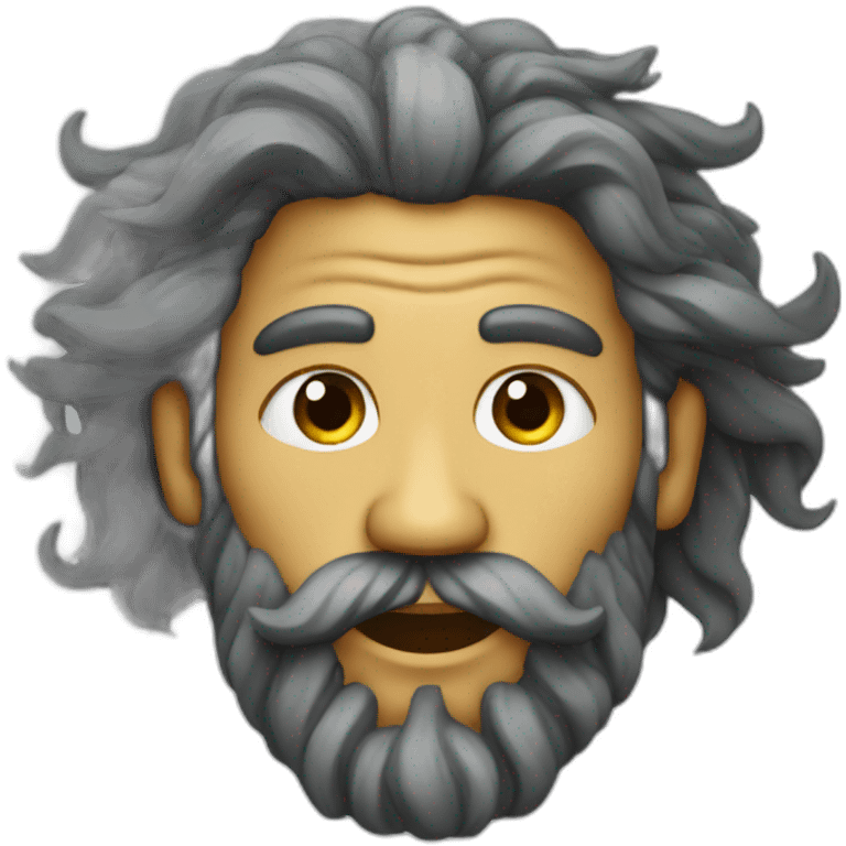 Poseidon's face with rastafarian hair emoji