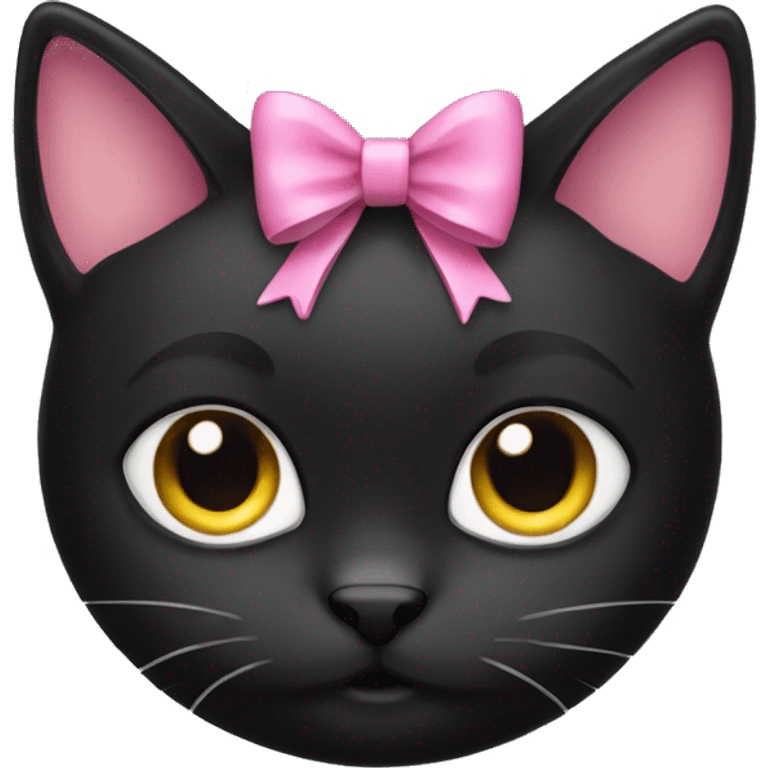 black cat with pink bow emoji