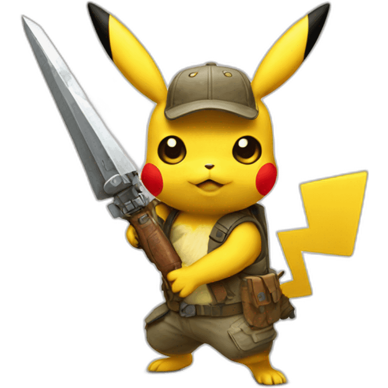 pikachu with weapons emoji