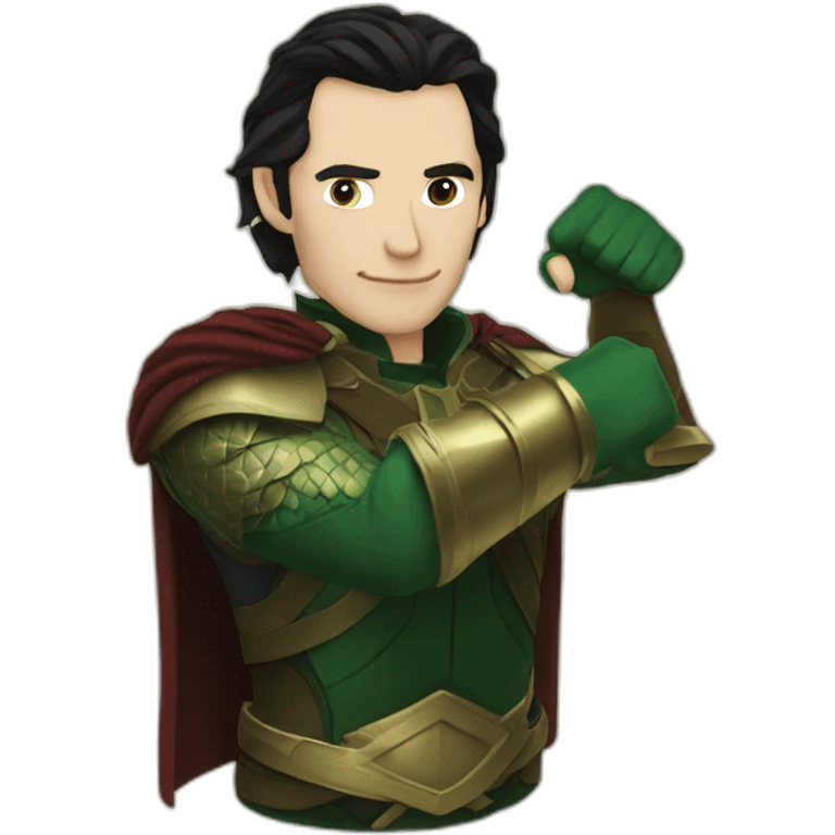 Loki straight arming a pint emoji