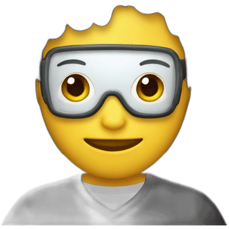 Chico con máscara emoji