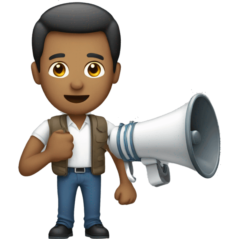 man with loudspeaker in hand emoji