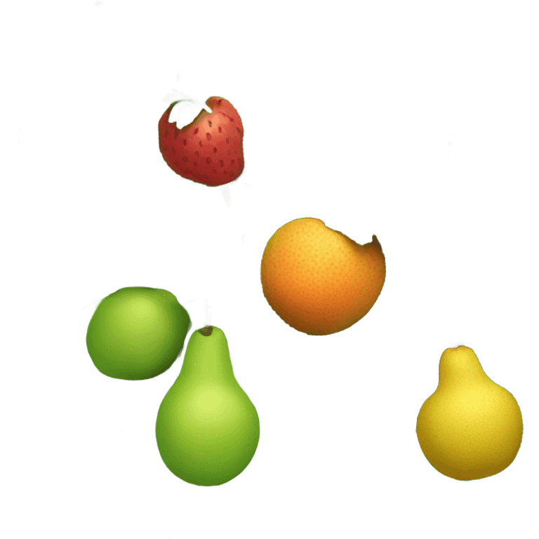 Fruits hanging on bushes  emoji