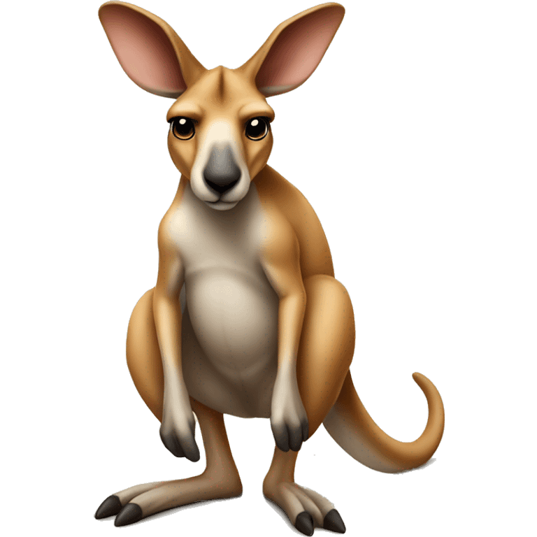 kangaroo standing on bulldog emoji