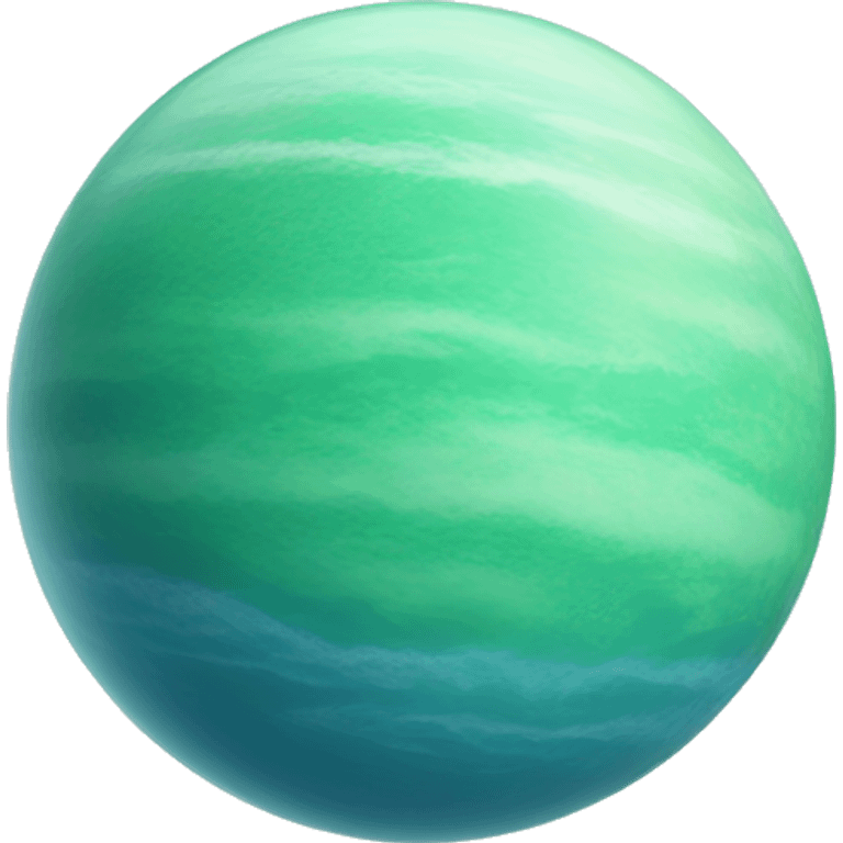 Pastel green planet with blue water and fog  emoji