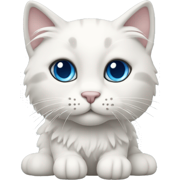 White rag doll cat with grey face and blue eyes emoji