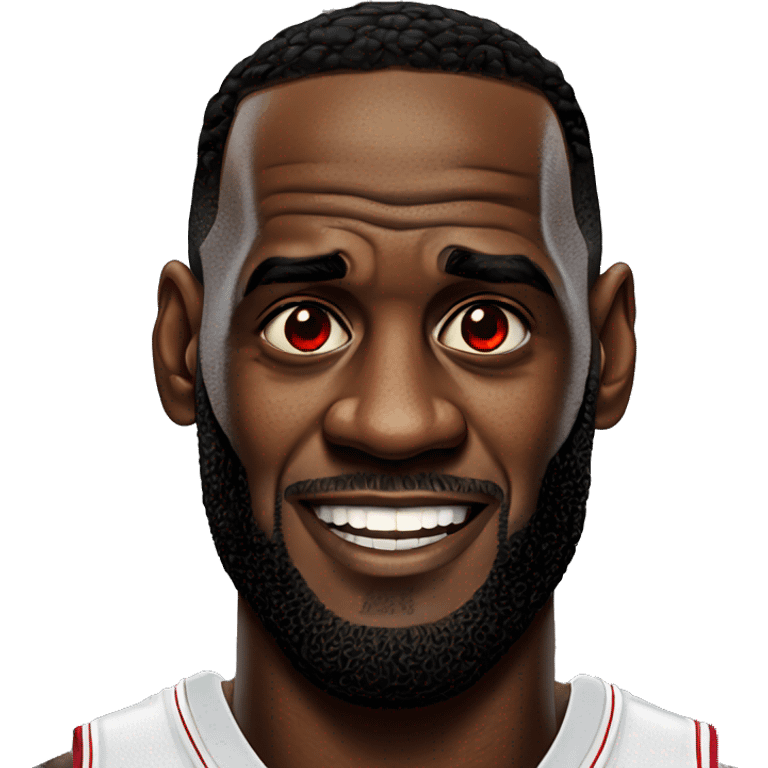 Lebron James with red eyes emoji