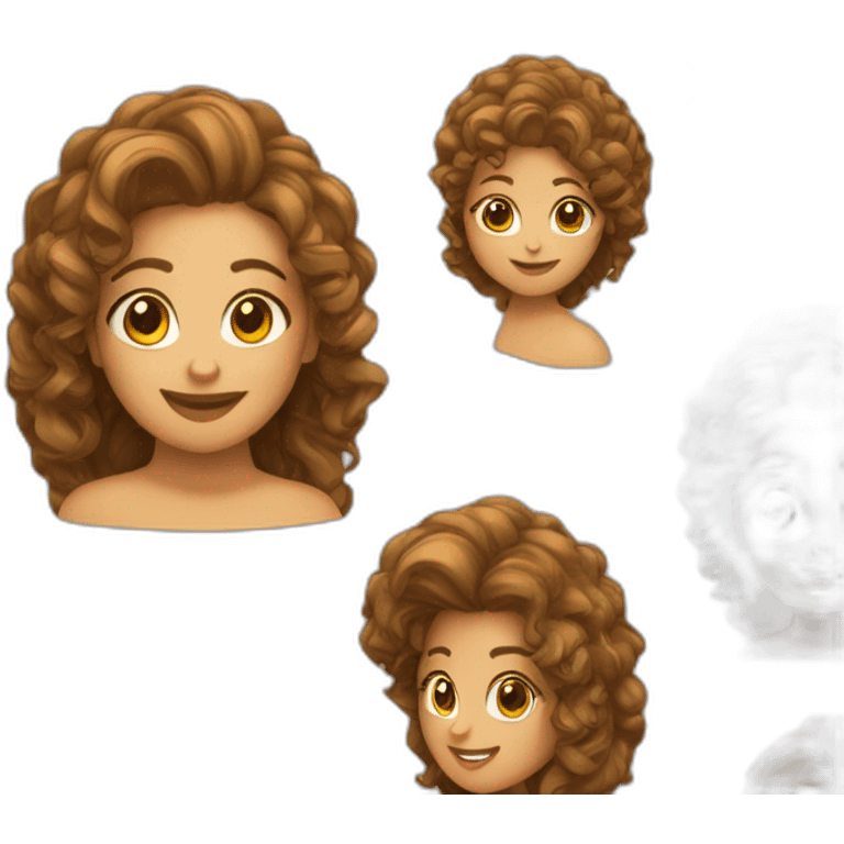 menina de cabelo cacheados emoji