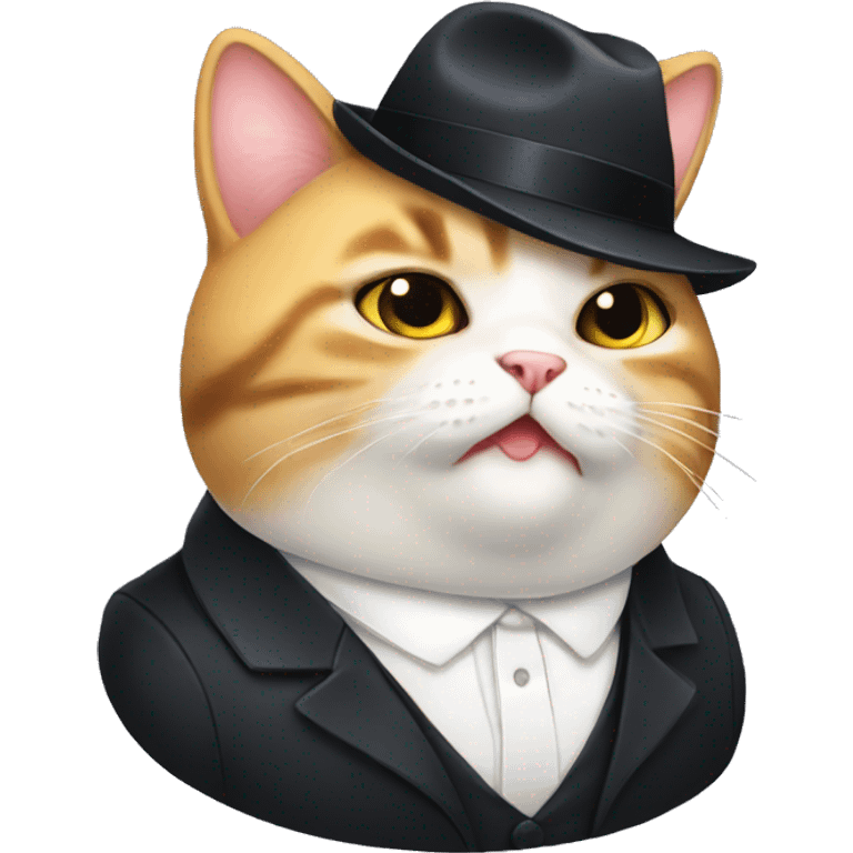 Mafia cute chubby cat emoji