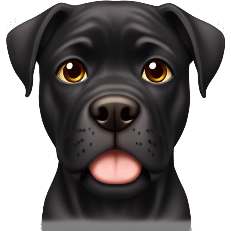 Black Canecorso dog with brown eyes emoji