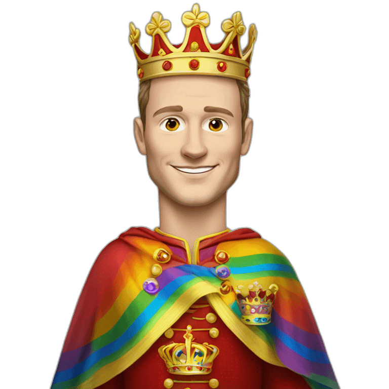 Jonathan Toews as a rainbow king with a royal robe on emoji