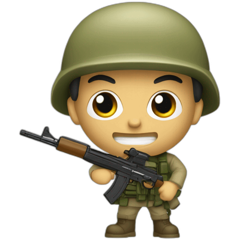 soldado combatiendo fusil ak emoji