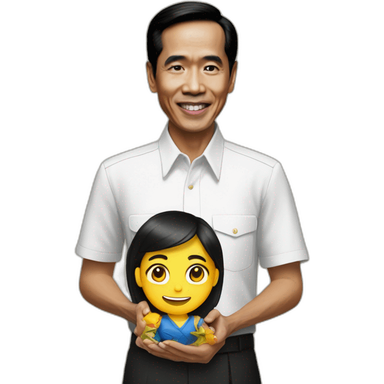 Jokowi holding idol girl emoji