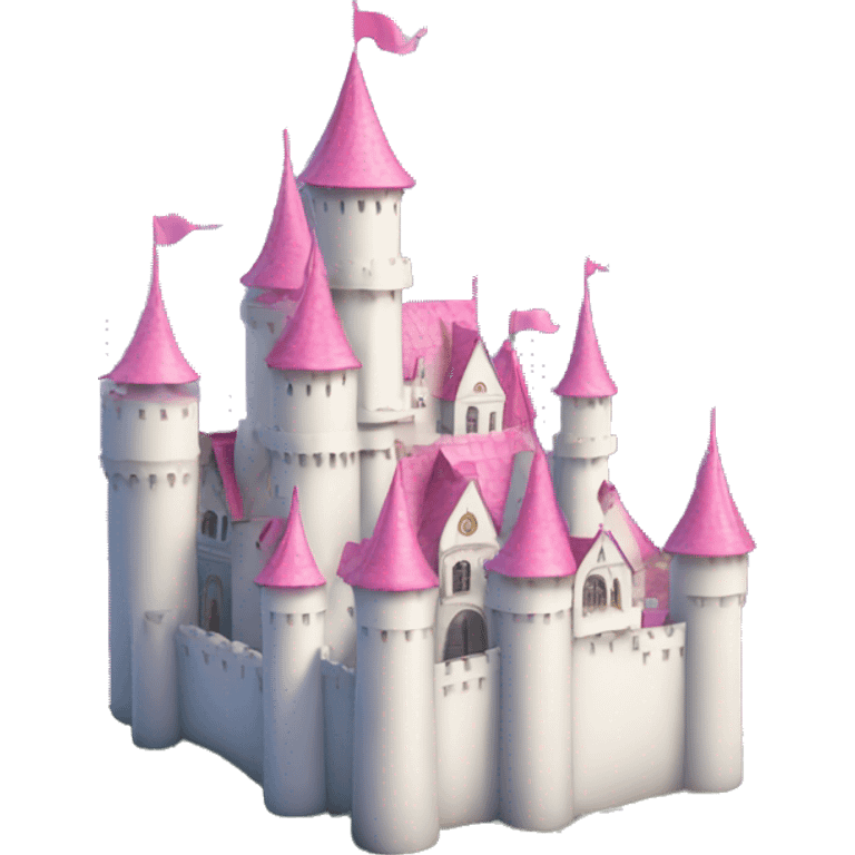 white fairytale castle with pink roofs emoji