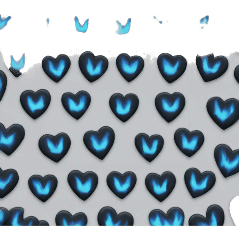 Black heart with blue flames emoji