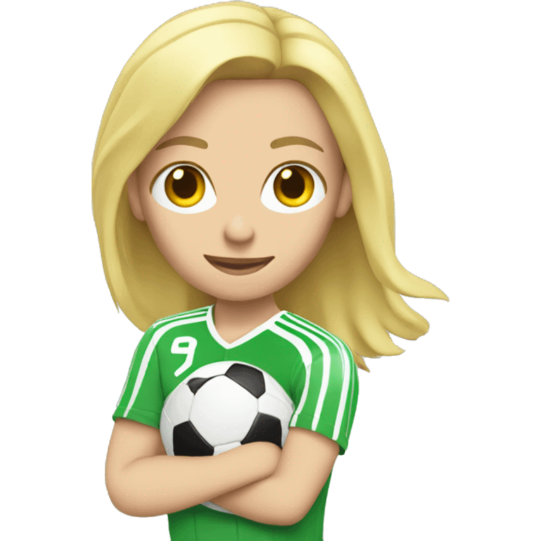 blonde footballer shooting a ball emoji