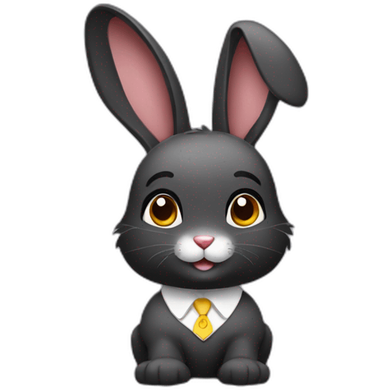 a cute black customer service rabbit emoji