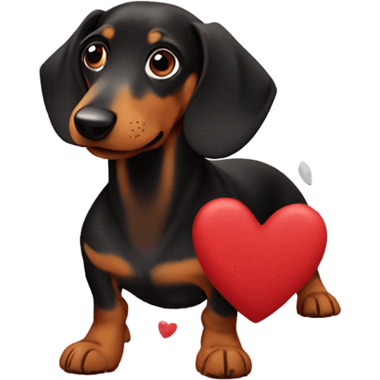 Daschund in hearts emoji