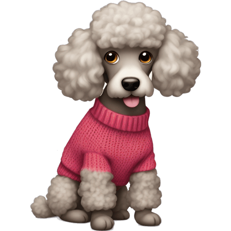 Poodle dog with a sweater  emoji