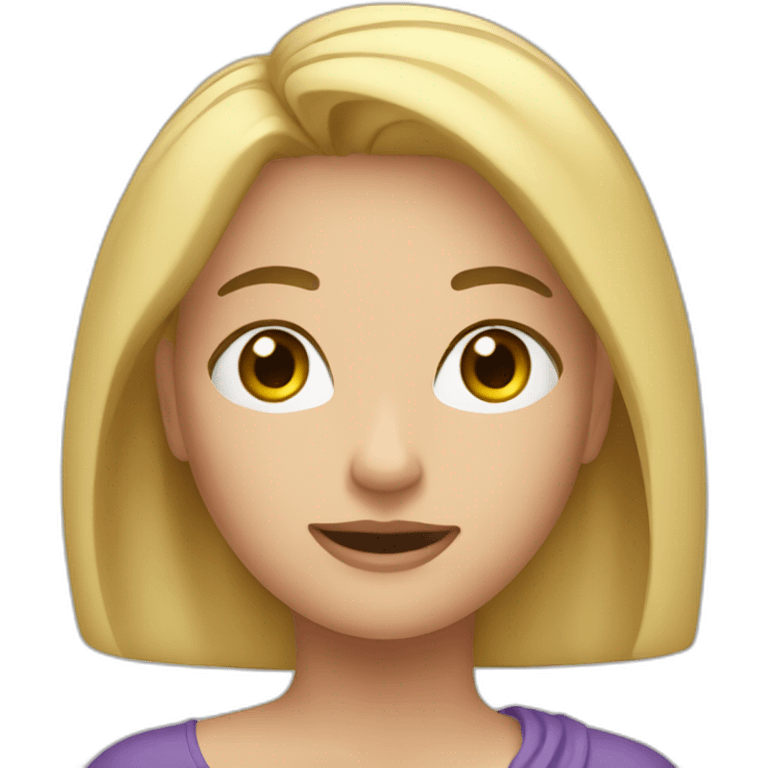 una persona rubia, editando videos en su pc emoji