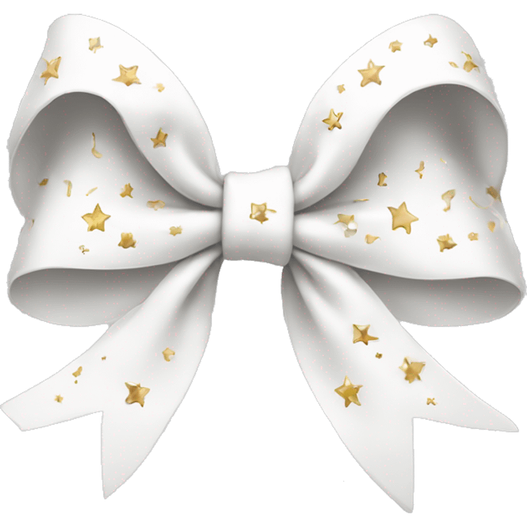 White bow with stars emoji