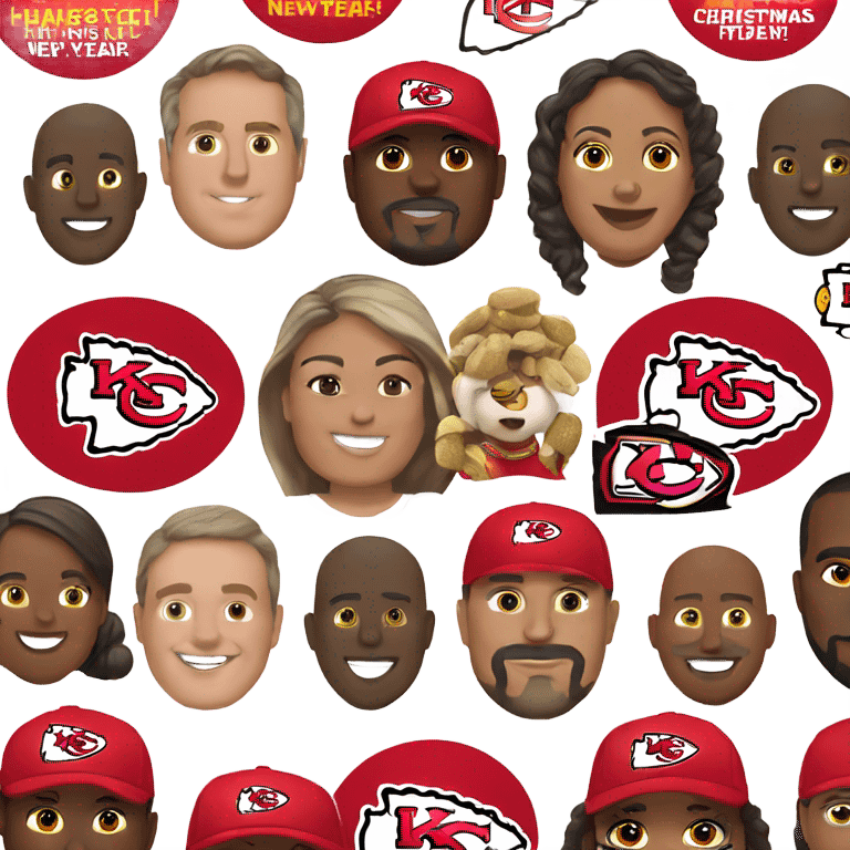 Kansas  City Chiefs Merry Christmas & Happy New Year emoji