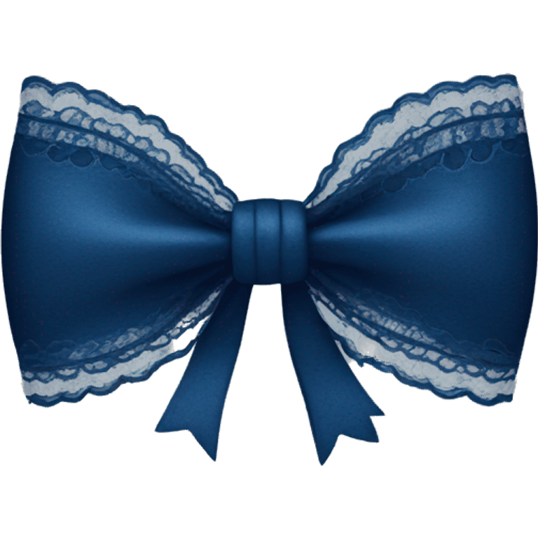 Dark blue bow with lace emoji