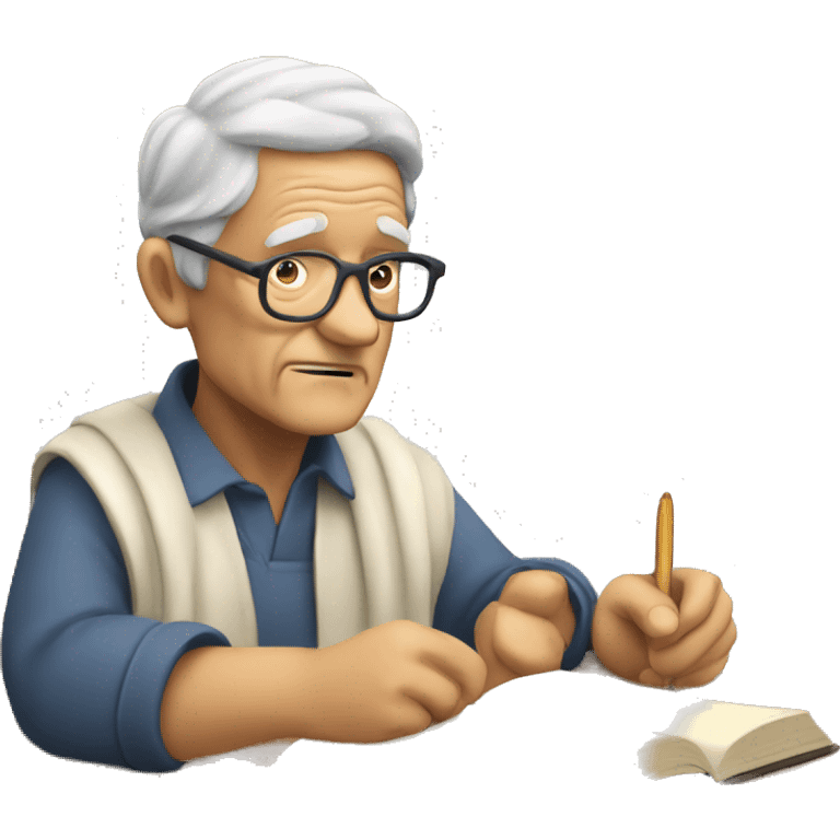 old person studying emoji