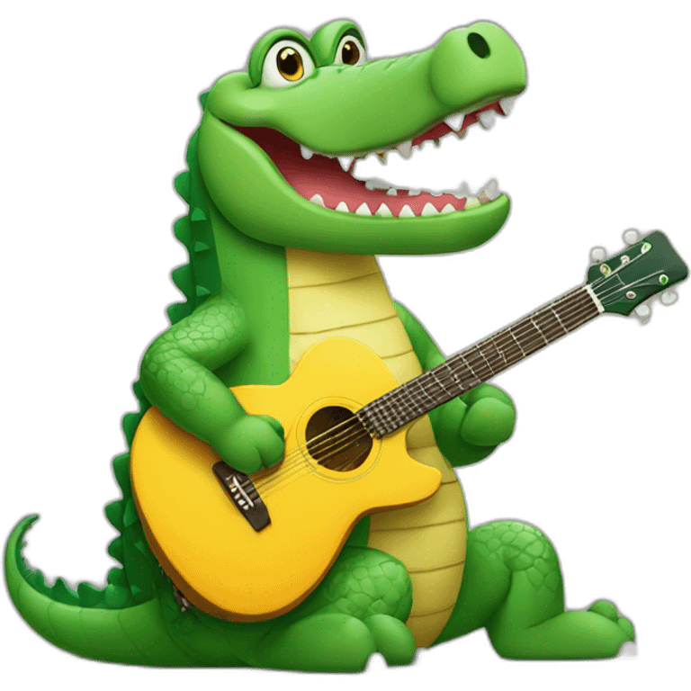 Crocodile with guitar emoji