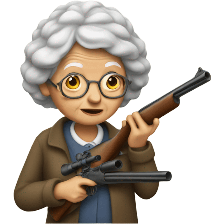 Old lady with shotgun emoji