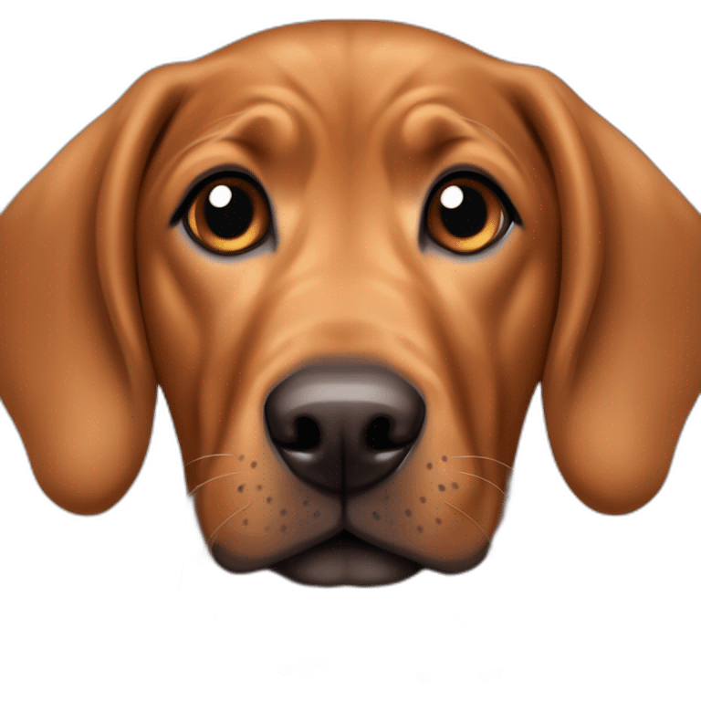 brown puppy dog mixed breed of austrian pinscher, redbone coonhound, nova scotia retriever and shar pei emoji