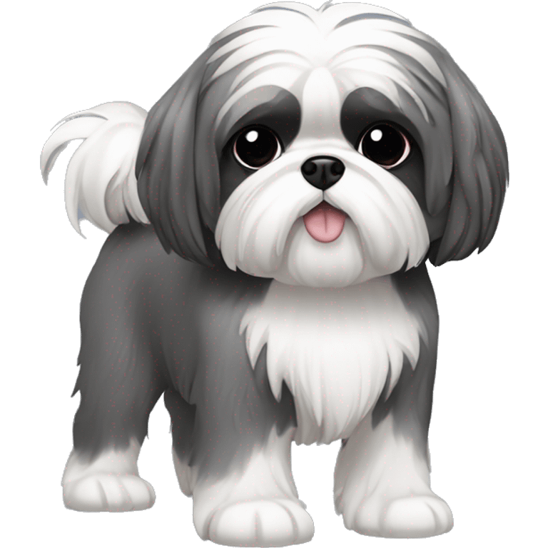 shih-tzu drak gray full body emoji