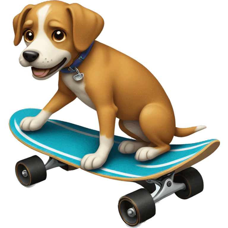 a dog riding a skateboard emoji