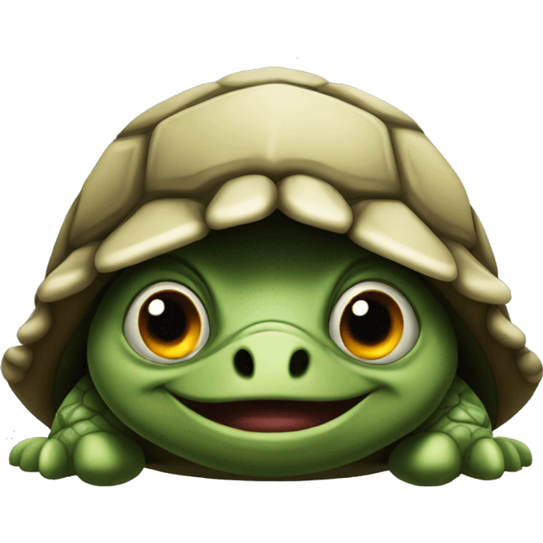 Angry small turtle in a bandit  emoji