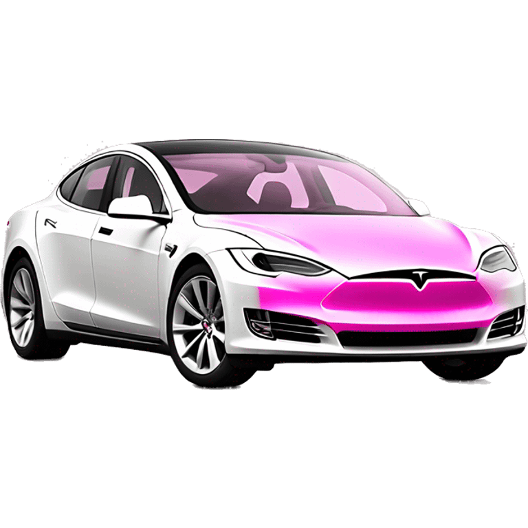 Pink white ombré Tesla emoji