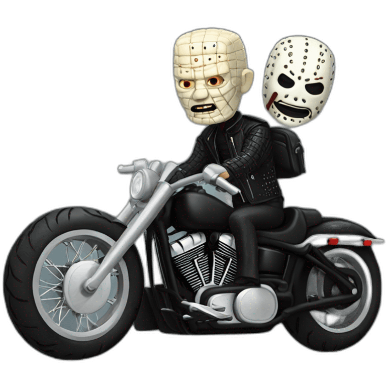 hellraiser pinhead driving harley davidson bike emoji