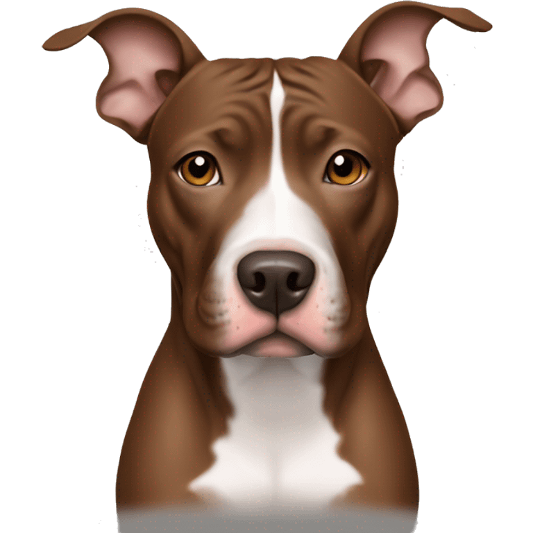 Brown pit bull thin white nose stripe emoji