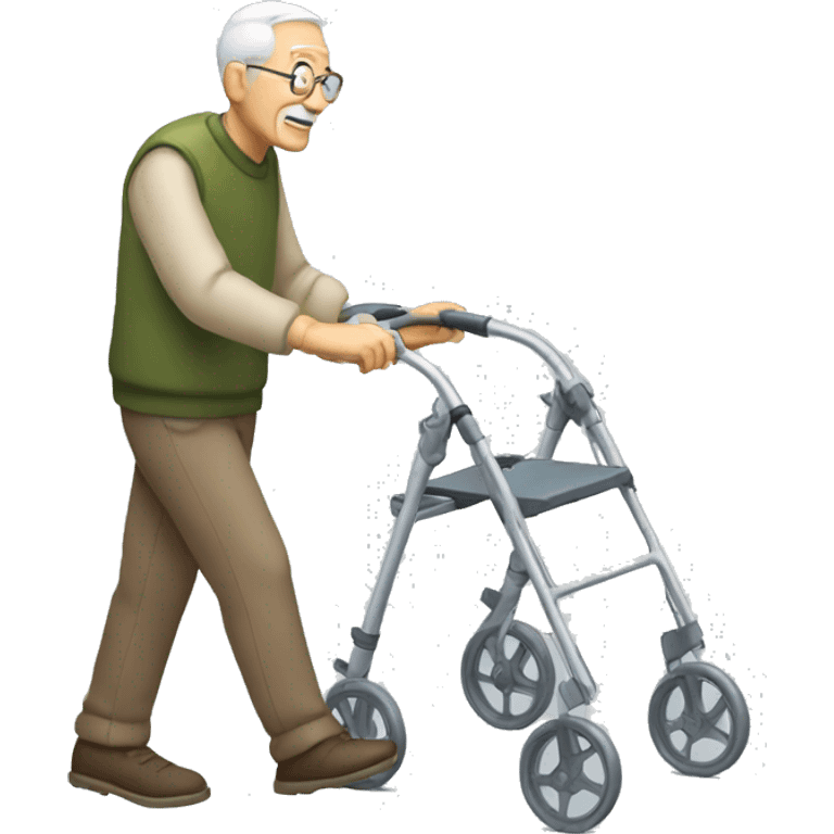 old man with foldable walker  emoji