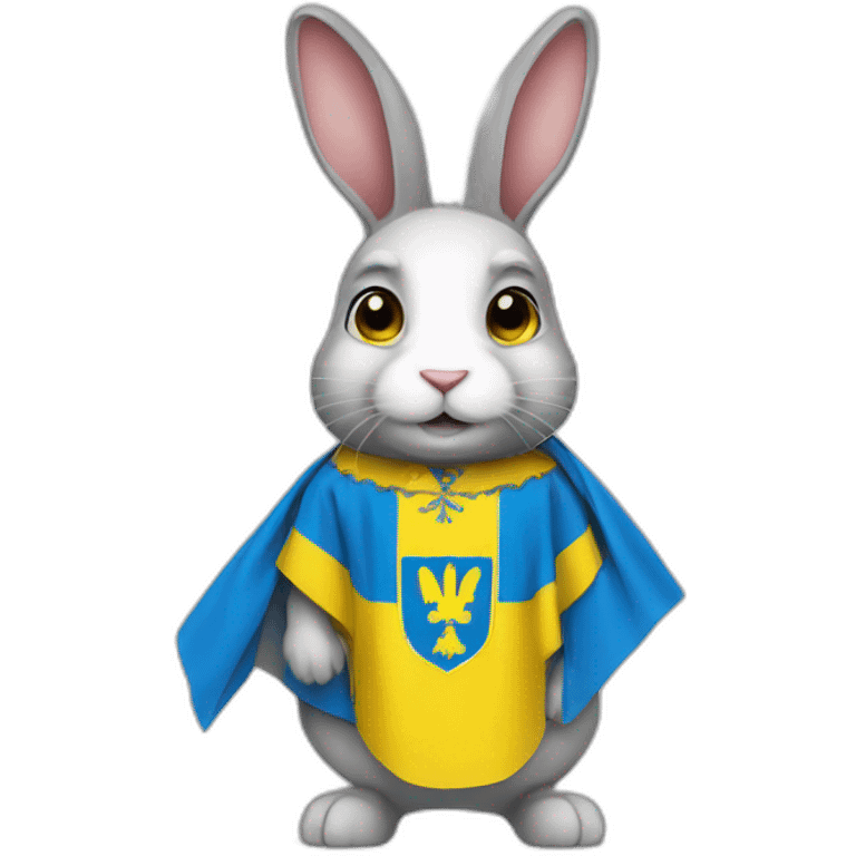 rabbit in a Ukrainian flag costume emoji