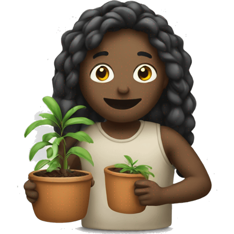 an emoji holding a pot  emoji