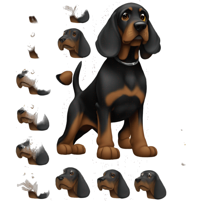 Black bloodhound standing  emoji