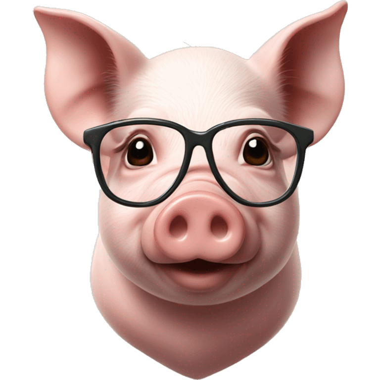 Small pig in glasses emoji