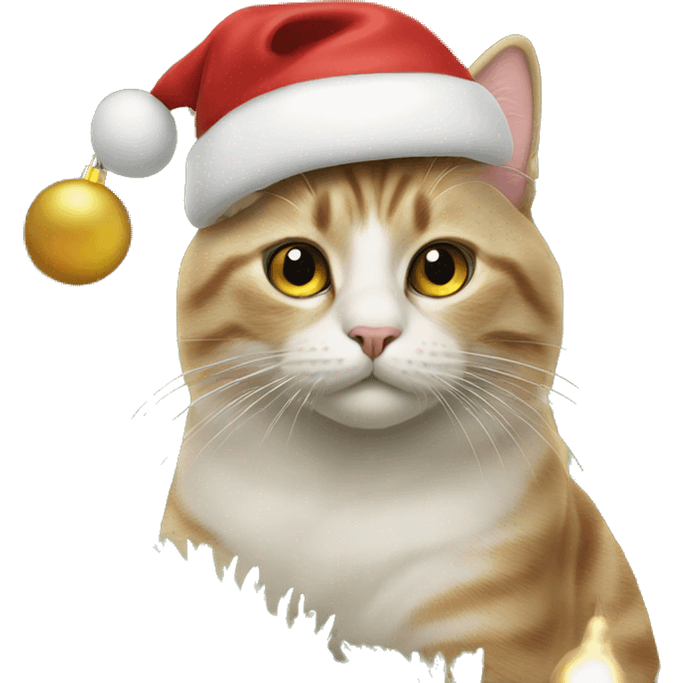 a cat on the christmas tree emoji