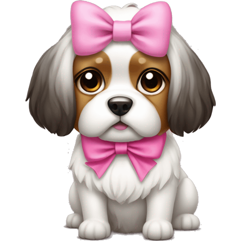 shizu dog with pink bow emoji