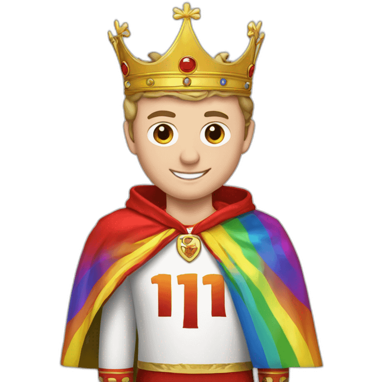 Jonathan Toews as a rainbow king with a royal robe on emoji