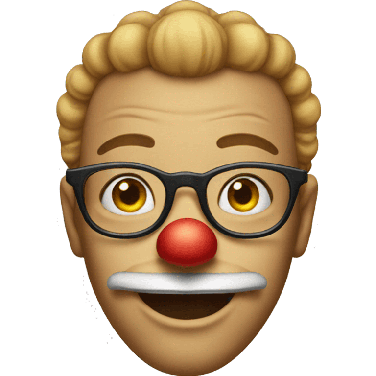 clown with jawline and spectacle emoji