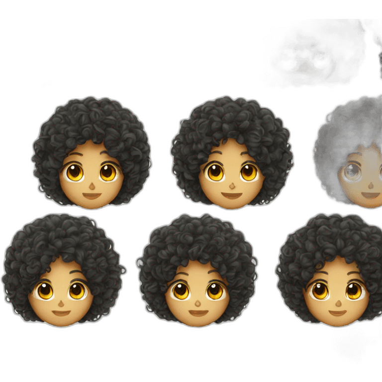 black large curly hair of mermaid with taco emoji