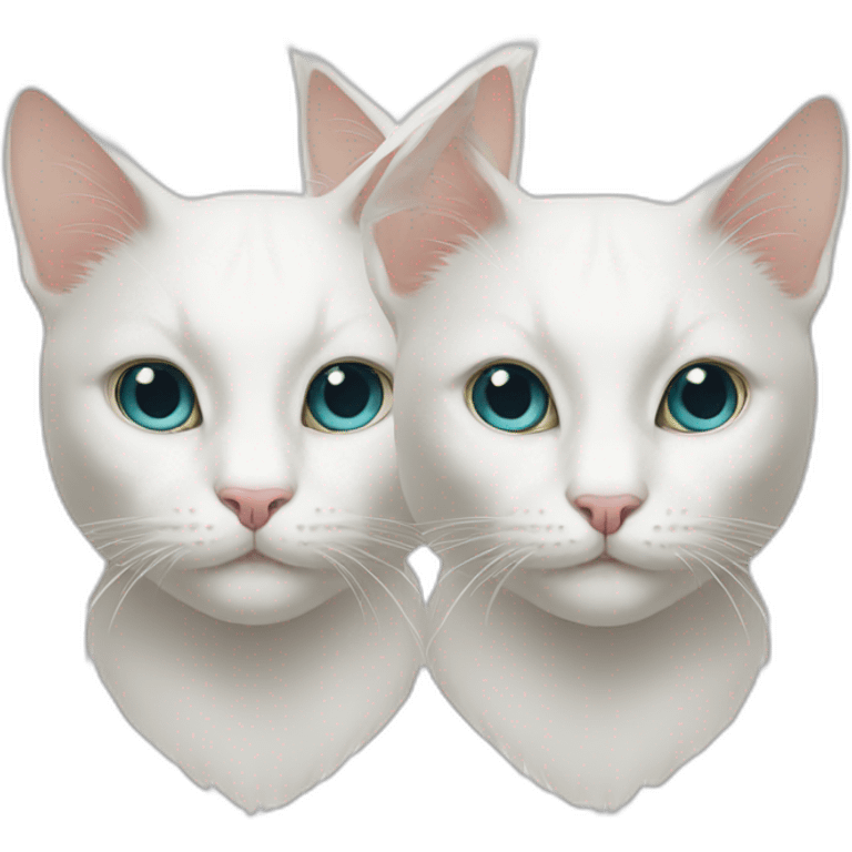 twin white cats emoji